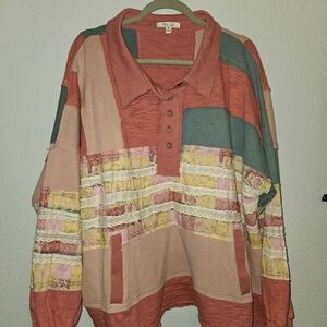 Oli & Hali Pink and Gray Knit Sweater